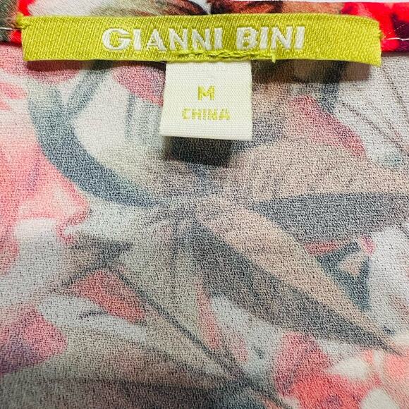 Gianni Bini Women’s Cold Shoulder Spaghetti Top Long Sleeves Floral M (A0129) - Picture 6 of 7